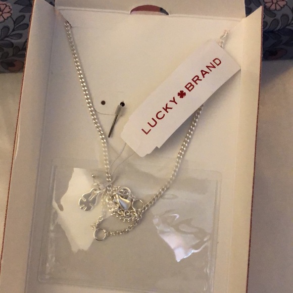 Lucky Brand Padlock Heart Drop Earrings & Padlock Heart Pendant Necklace NIB - Picture 10 of 13